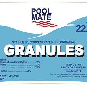 Pool Mate 1-1322 Stabilized/Concentrated/Chlorinating Granules, 22-Pound