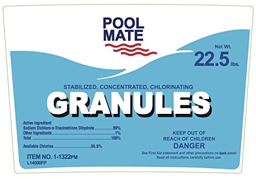 Pool Mate 1-1322 Stabilized/Concentrated/Chlorinating Granules, 22-Pound