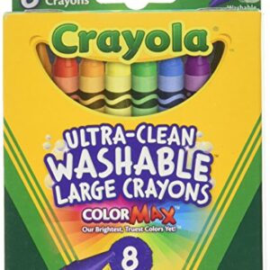 Crayola 8 Count Ultra Clean Washable Large Crayons Color Max (Pack of 3)