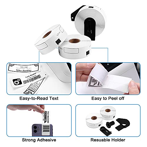 COLORWING Compatible Brother Labels DK-1201 12 Rolls and Compatible Continuous Labels DK-2205 8 Rolls