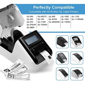 COLORWING Compatible Brother Labels DK-1201 12 Rolls and Compatible Continuous Labels DK-2205 8 Rolls