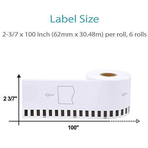 COLORWING Compatible Brother Labels DK-1201 12 Rolls and Compatible Continuous Labels DK-2205 8 Rolls