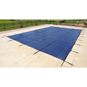 blue wave 15-ft x 30-ft rectangular in ground pool safety cover – blue