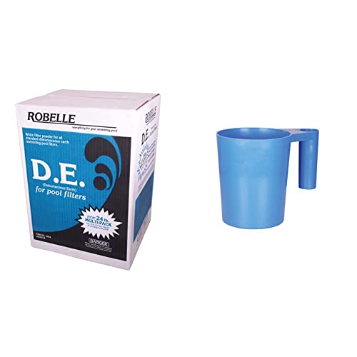 Robelle 4024 D.E./Diatomaceous Earth Powder for Swimming Pools, 24-Pound & Blue Devil D.E. Scoop with Handle, Perfect for Swimming Pools