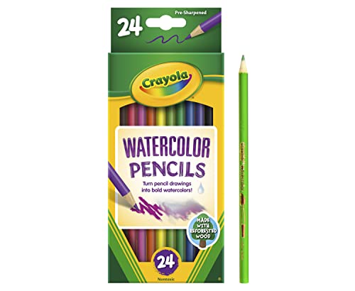 Crayola 24ct Watercolor Colored Pencils, Watercolor Paint Alternative, Craft Supplies