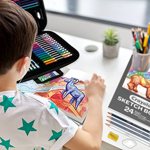 Crayola Sketch & Color (70pcs), Art Kit for Kids, Includes Coloring Kit, Art Case & Sketch Book, Gifts for Kids Ages 8+