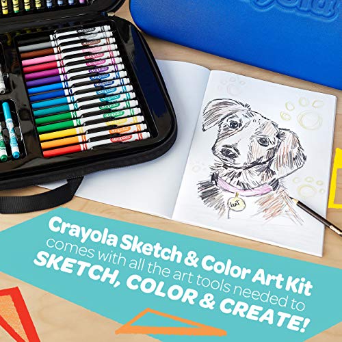 Crayola Sketch & Color (70pcs), Art Kit for Kids, Includes Coloring Kit, Art Case & Sketch Book, Gifts for Kids Ages 8+