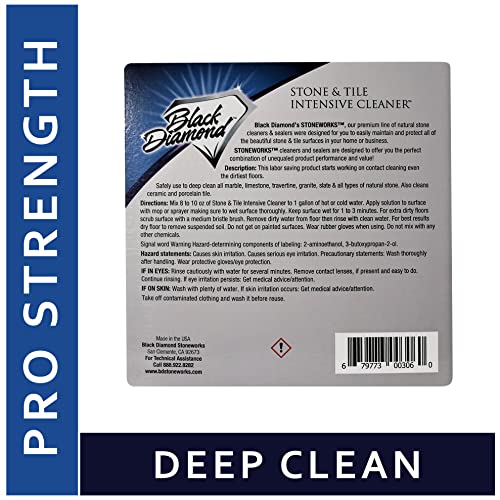 Black Diamond Stoneworks NEX-GEN Natural Stone Penetrating Sealer: Seals & Protects; Granite, Marble, Travertine, Limestone and Grout. 1-Quart AND Stone & Tile Intensive Cleaner 1-Quart