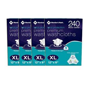 Member's Mark Adult Washcloths (240 ct.) Pack of 4