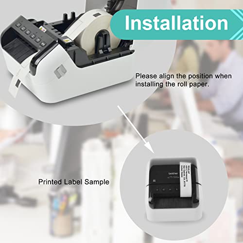 NineLeaf (5 Roll /400 Labels per Roll) Die-Cut Standard Address Labels with Cartridge Compatible for Brother DK-1201 DK1201 29mm x 90mm (1-1/7" x 3-1/2") White Paper use in QL Label Printers