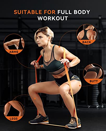 SUNPOW Pull Up Assistance Bands - Set of 5 Resistance Heavy Duty Workout Exercise Stretch Fitness Bands Assist Set for Body, Instruction Guide and Carry Bag Included