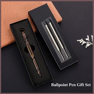 Personalized Gun Bolt Action Pen Gift Set,Free Engraved Brass Ballpoint Pen with 2 Refills,Office Decor Pen,Custom Gift for Husband,Father,Boyfriend,Grandfather,Brothers (Style 1 - Black)