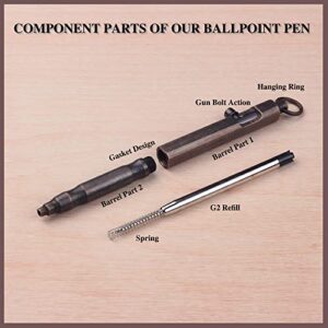 Personalized Gun Bolt Action Pen Gift Set,Free Engraved Brass Ballpoint Pen with 2 Refills,Office Decor Pen,Custom Gift for Husband,Father,Boyfriend,Grandfather,Brothers (Style 1 - Black)