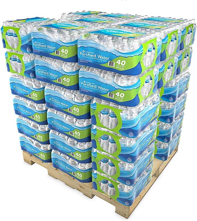 Member's Mark Purified Drinking Water Pallet (40 bottles 16.9 oz per case, 30 cases) TOTAL 1200 bottles