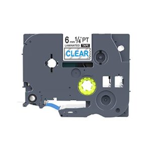 idik 1pk blue on clear standard laminated label tape compatible for brother p-touch tze-113 tz113 tze113(6mm x 8m)