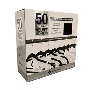 member’s mark elite-quality black velvet hangers with chrome hooks (pack of 50)