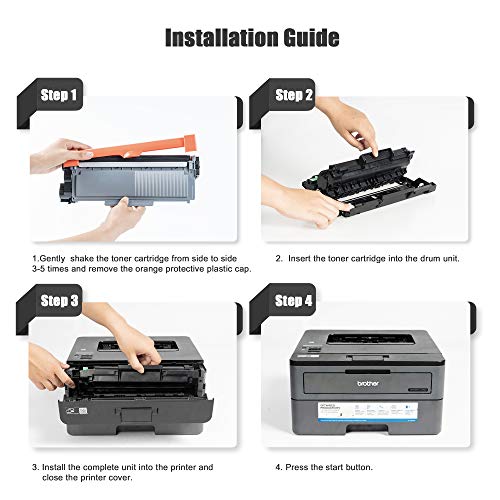 TonerPlusUSA Compatible TN450 Toner Cartridge Replacement for Brother TN450 TN-450 Black, High Yield [6 Pack]