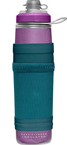 CamelBak Peak Fitness Chill Insulated Gym Water Bottle - Squeeze Bottle - 24oz Essentials Pocket, Italian Plum/Teal