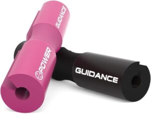 power guidance barbell squat pad – neck & shoulder protective pad – great for squats, lunges, hip thrusts, weight lifting & more – fit standard and olympic bars perfectly