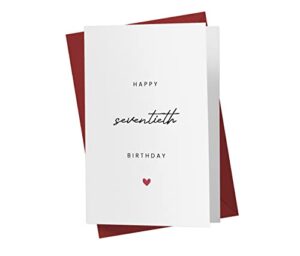70th birthday card for him her – 70th anniversary card – 70 years old birthday card for brother sister friend – happy 70th birthday card for men women – karto – cursive