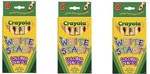 crayola write start colored pencils 8 pack 68-4108 (3-pack)