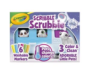 crayola scribble scrubbie pets arctic snow explorer, color & wash creative toy, gift for kids, age 3, 4, 5, 6