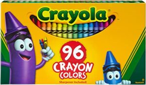classic color crayons in flip-top pack with sharpener, 96 colors