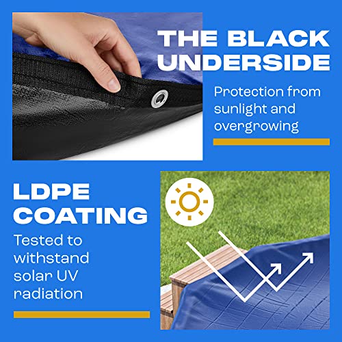 28 ft Round Pool Cover | Extra Thick & Durable Above-Ground Pool Cover | Sapphire Series of Premium Cold- and UV-Resistant Pool Cover | Above-Ground Pool Protection | by Yankee Pool Pillow