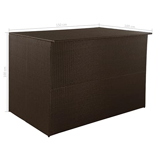 vidaXL Patio Storage Box Poly Rattan Outdoor Garden Home Furniture Blanket Box Pillow Chest Patio Furniture Storage Case Durable Black