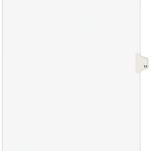 AVERY Individual Legal Exhibit Dividers, AVERY Style, 11, Side Tab, 8.5 x 11 inches, Pack of 25 (11921),White