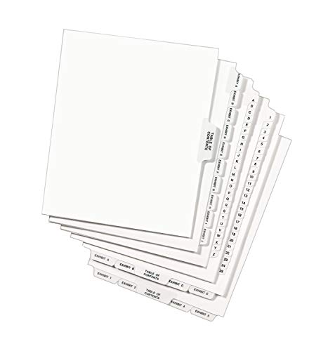 AVERY Individual Legal Exhibit Dividers, AVERY Style, 11, Side Tab, 8.5 x 11 inches, Pack of 25 (11921),White