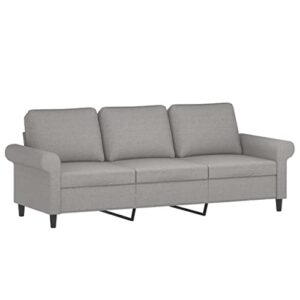 vidaxl 3-seater sofa home indoor living room lounge seating upholstered sofa couch settee seat sitting chair furniture light gray fabric