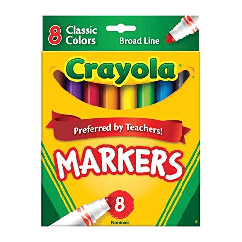 Crayola® Broad Line Markers, Assorted Classic Colors, Pack of 8