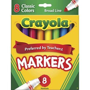 Crayola® Broad Line Markers, Assorted Classic Colors, Pack of 8