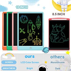 FLUESTON LCD Writing Tablet Doodle Board, Toys for 3 4 5 6 7 8 Year Old Girls Boys, Drawing Pad for Kids, 10 Inch Colorful Electronic Board Drawing Tablet Gifts for Toddler Educational Learning Travel