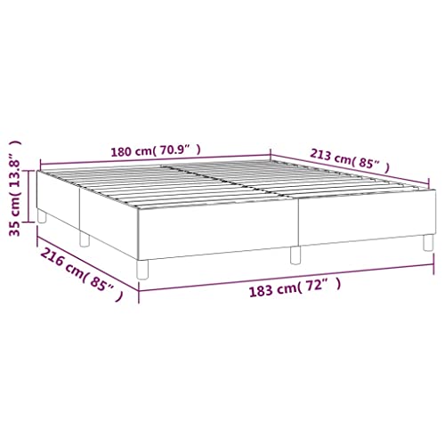 vidaXL Box Spring Bed Frame Home Indoor Bed Accessory Bedroom Upholstered Double Bed Base Furniture Dark Gray 72"x83.9" California King Velvet