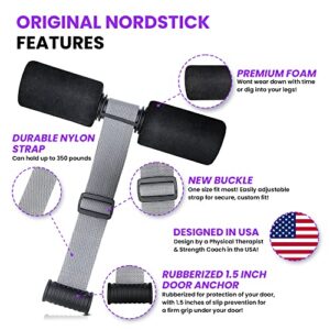 Nordstick Original Hamstring Curl Strap - Perform Nordic Curls Anywhere Anytime - Upgraded Door Anchor & One Size Fits All Strap - 500lbs - Easy Setup