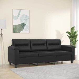 vidaxl 3-seater sofa black 70.9″ faux leather