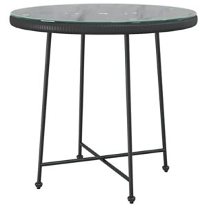 vidaxl dining table garden outdoor lawn terrace balcony backyard dining dinner dinette counter bistro table furniture black tempered glass and steel