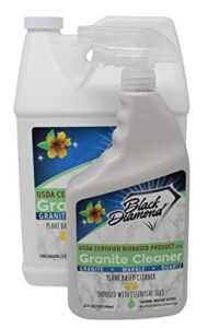 black diamond stoneworks granite counter cleaner: usda certified biobased- safe for granite, quartz, marble, travertine, countertops. 1-quart / 1-gallon