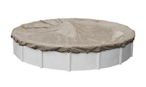 pool mate 6028-4-pm 20-year premium winter round above-ground pool cover, 28-ft, sand