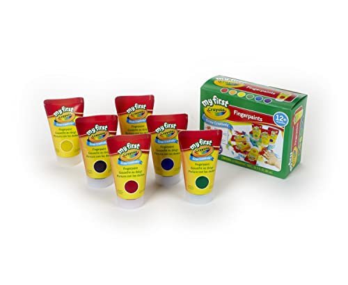 Crayola Washable Finger Paints (6 Pack), Toddler Arts & Crafts Supplies, Gifts for Kids, Ages 1, 2, 3