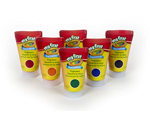 Crayola Washable Finger Paints (6 Pack), Toddler Arts & Crafts Supplies, Gifts for Kids, Ages 1, 2, 3