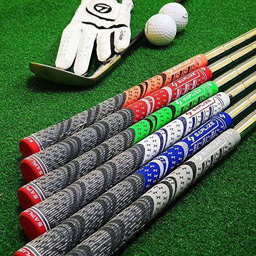 SAPLIZE Multi Compound Golf Grips, Deluxe Kit(13 Grips with Solvent Kit), Hybrid Golf Club Grips, Fluorescent Orange CL03S Series