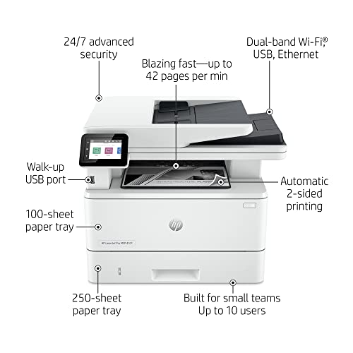 HP LaserJet Pro MFP 4101fdw Wireless Black & White Printer with Fax