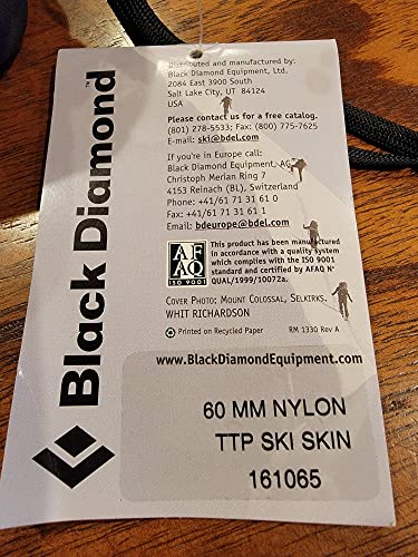 Black Diamond Equipment – Ascension Clipfix TTP Euro-Style Nylon Backcountry Climbing Ski Skins - 60mm - Black - 6cm x 210cm