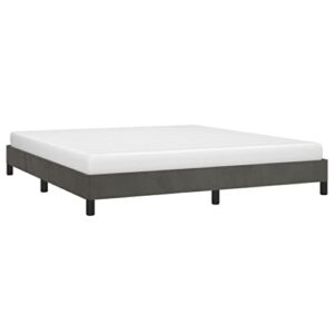 vidaxl bed frame home indoor bed accessory bedroom upholstered double bed base furniture dark gray 72″x83.9″ california king velvet