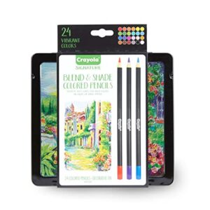 Crayola Signature Blend & Shade Soft Core Colored Pencils in Tin, Gift - 24 Count, Blend & Shade Colored Pencils