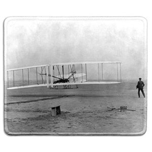 dealzepic – art mousepad – natural rubber mouse pad with classic photo of the wright brothers’ first flight – stitched edges – 9.5×7.9 inches