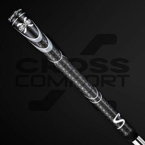 SuperStroke Cross Comfort Golf Club Grip, Black/Gray (Standard) | Soft & Tacky Polyurethane That Boosts Traction | X-Style Surface & Non-Slip